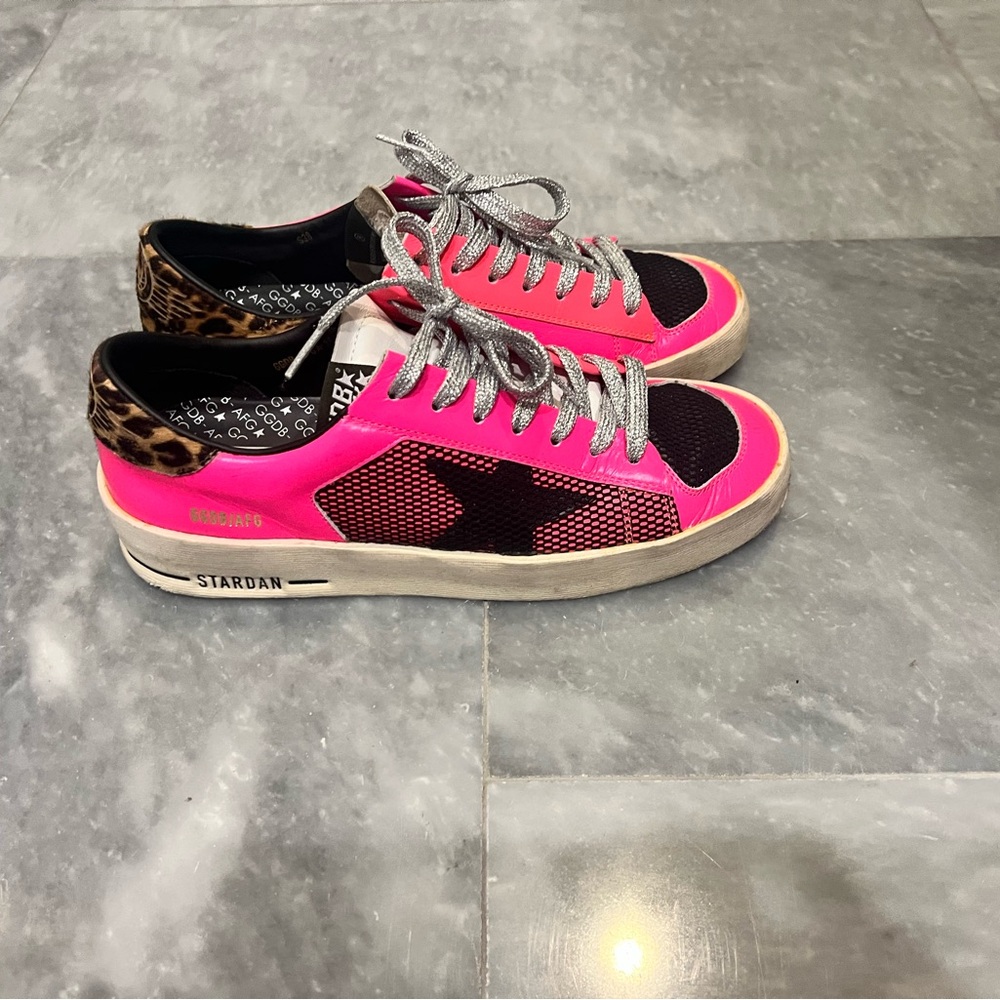 Hot pink/leopard Stardan Golden Goose